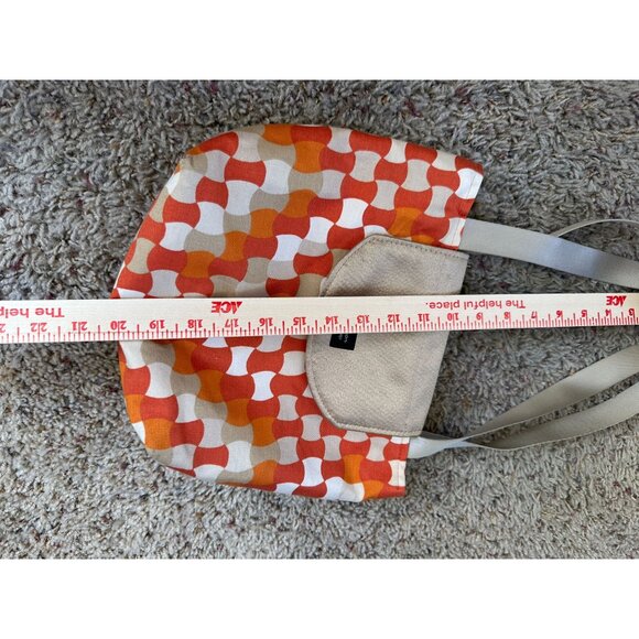Madison Handbags Retro Orange Tote Bag With Flap & Dual Straps Sewn In USA - Picture 6 of 7